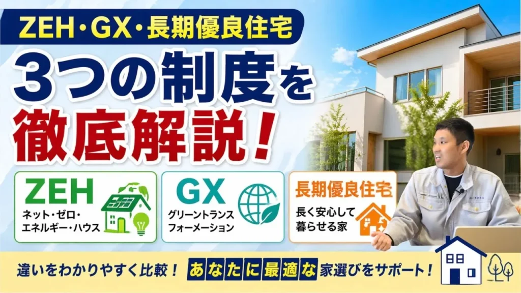 2026年最新】ZEH・GX・長期優良住宅の違いを完全解説！どれを選ぶべき